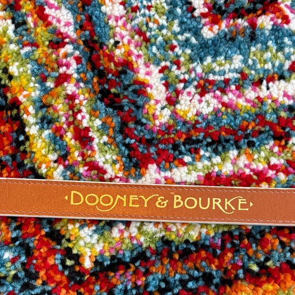 Dooney & Bourke Cream Leather Belt with Brown Accent and Gold Hardware - Picture 3 of 7